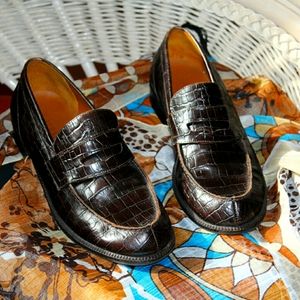 Ralph Lauren Crocodile Penny Loafers Vintage  EUC